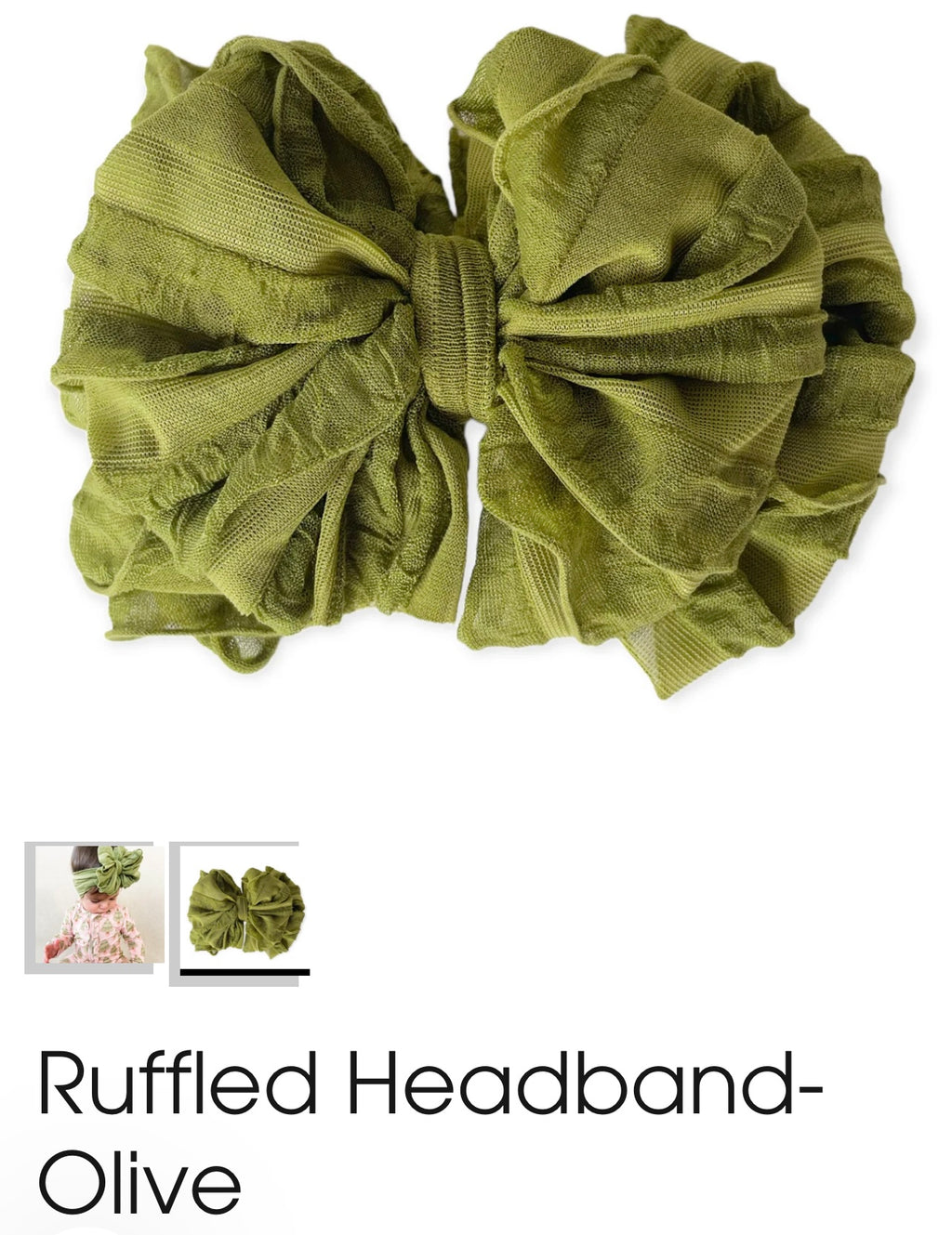 Ruffle Headband- Olive