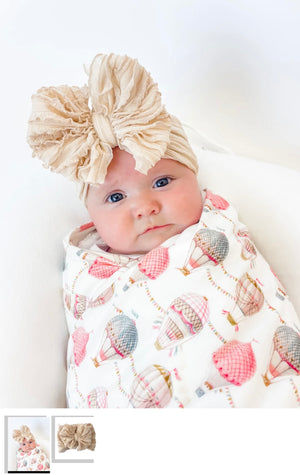 Ruffle Headband-Vanilla Cookie