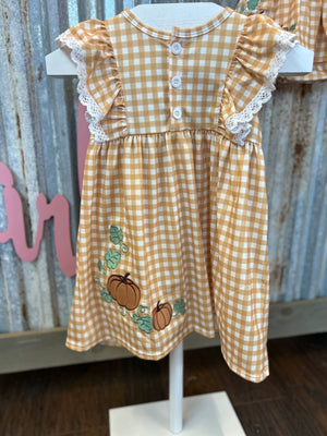 Yellow plaid pumpkin dress