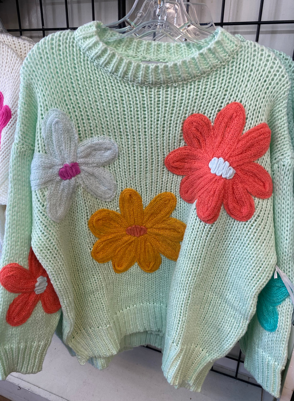 Katydid flower sweater - Mint