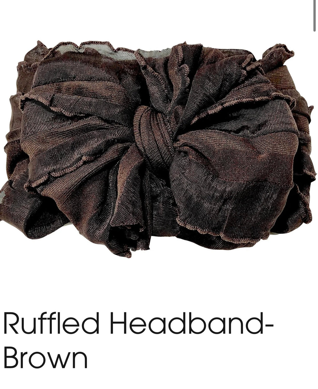 Ruffle Headband- Brown