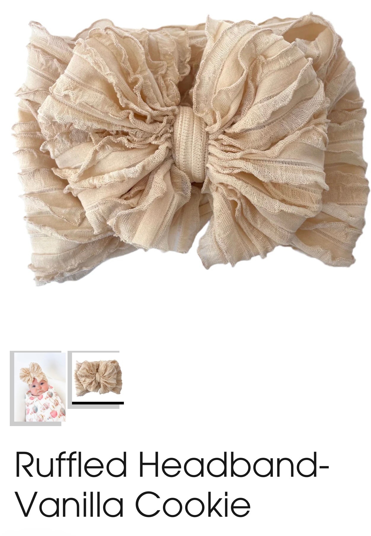 Ruffle Headband-Vanilla Cookie