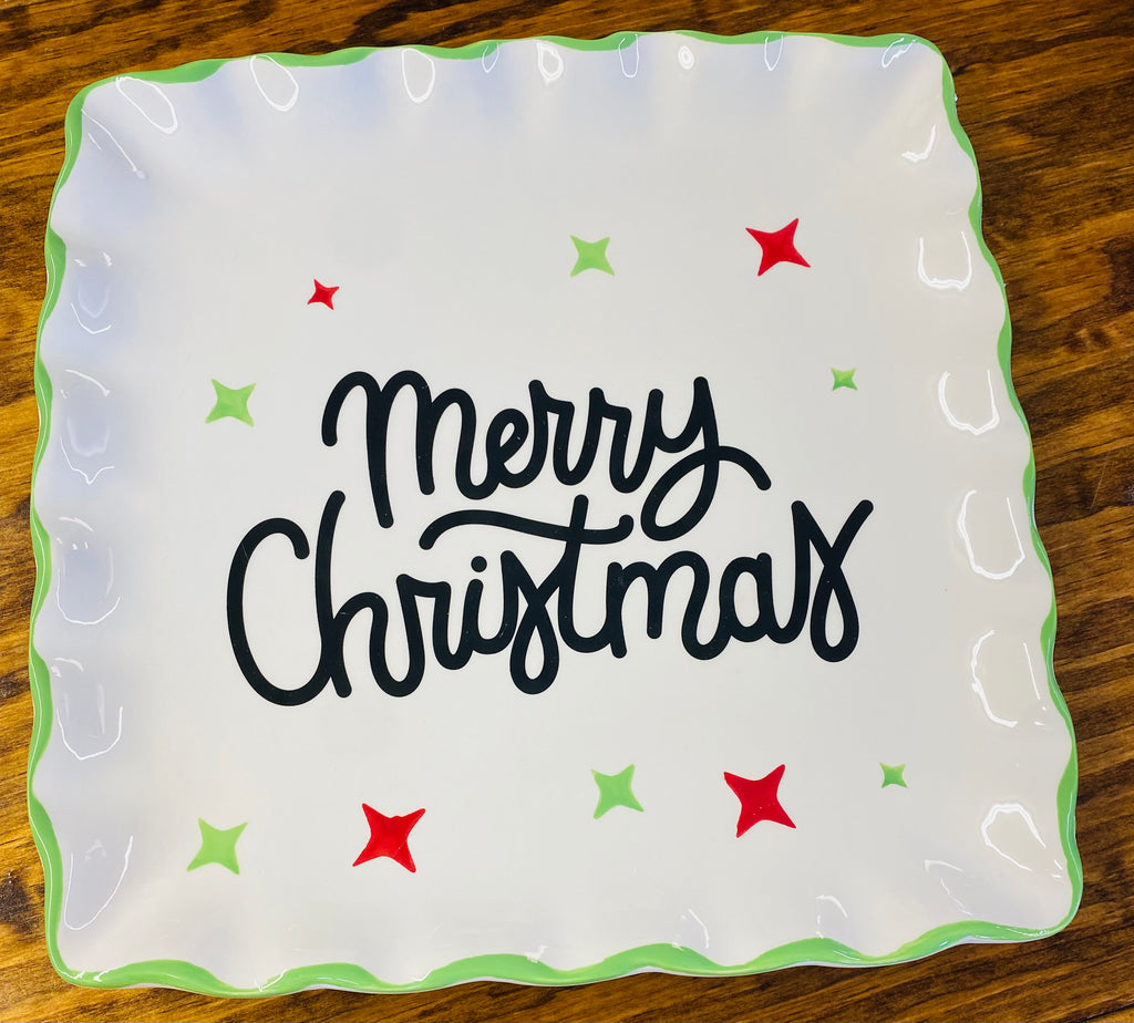 Simply Southern Ceramic Merry Christmas Platter