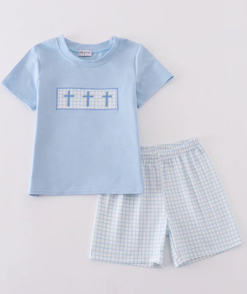 Boy Blue Easter Cross Embroidery Set