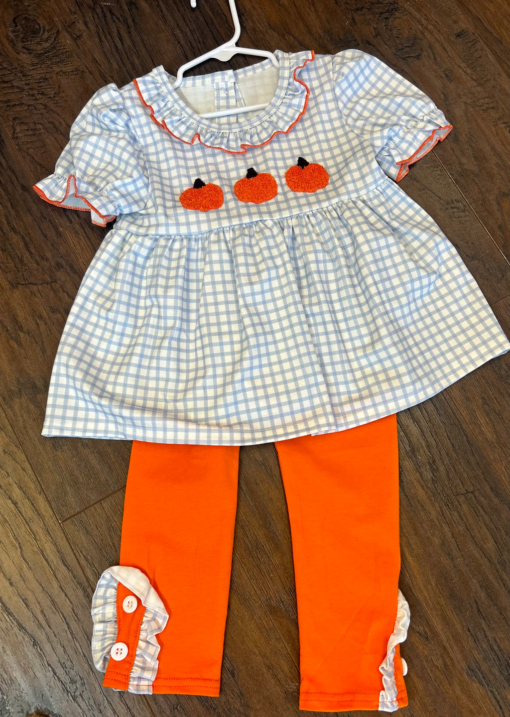 Girl Pumpkin Two-Piece Outfit