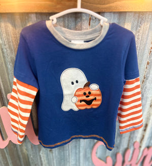 Boy Ghost with Pumpkin Shirt