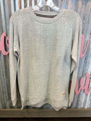 Southern Couture- Yarn Dyed Mingled Sweatshirts- Light Grey