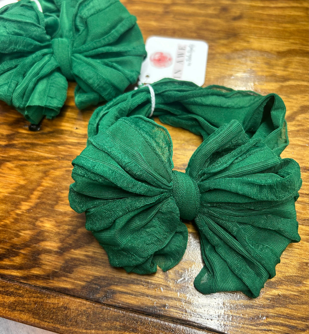 Ruffled Headband- Green