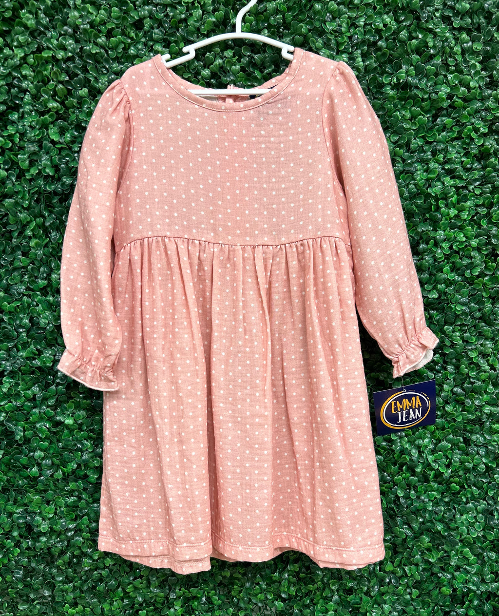 Peach polka dot dress