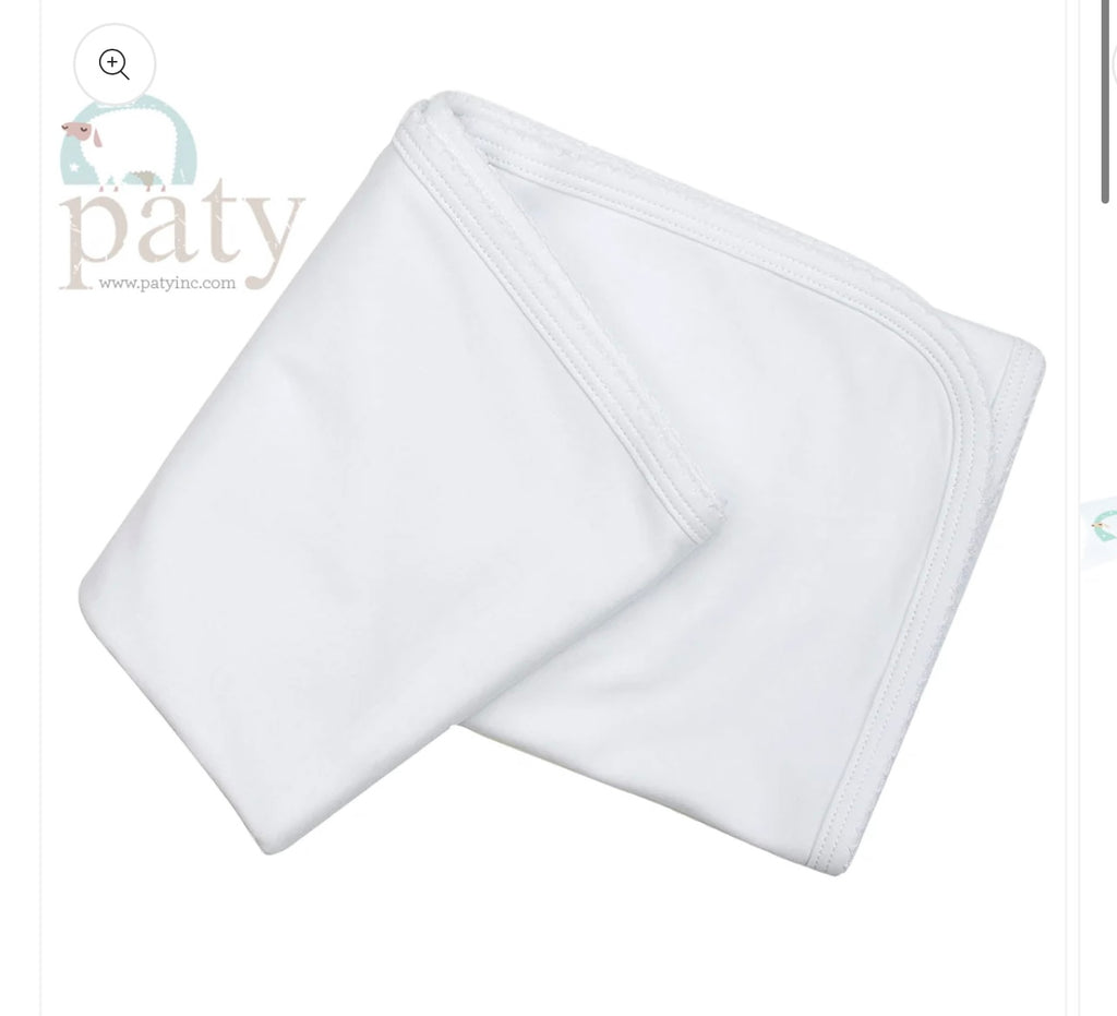 Paty white blanket with white trim