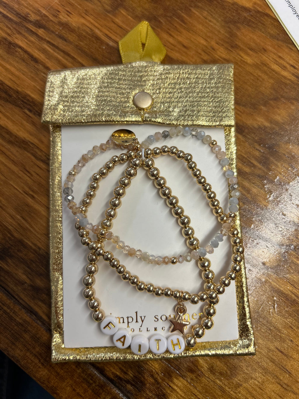 Faith- three piece stacked bracelets