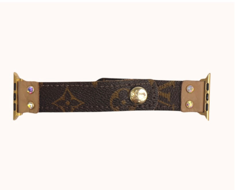Upcycled Louis Vitton Apple Watch Band in Leather