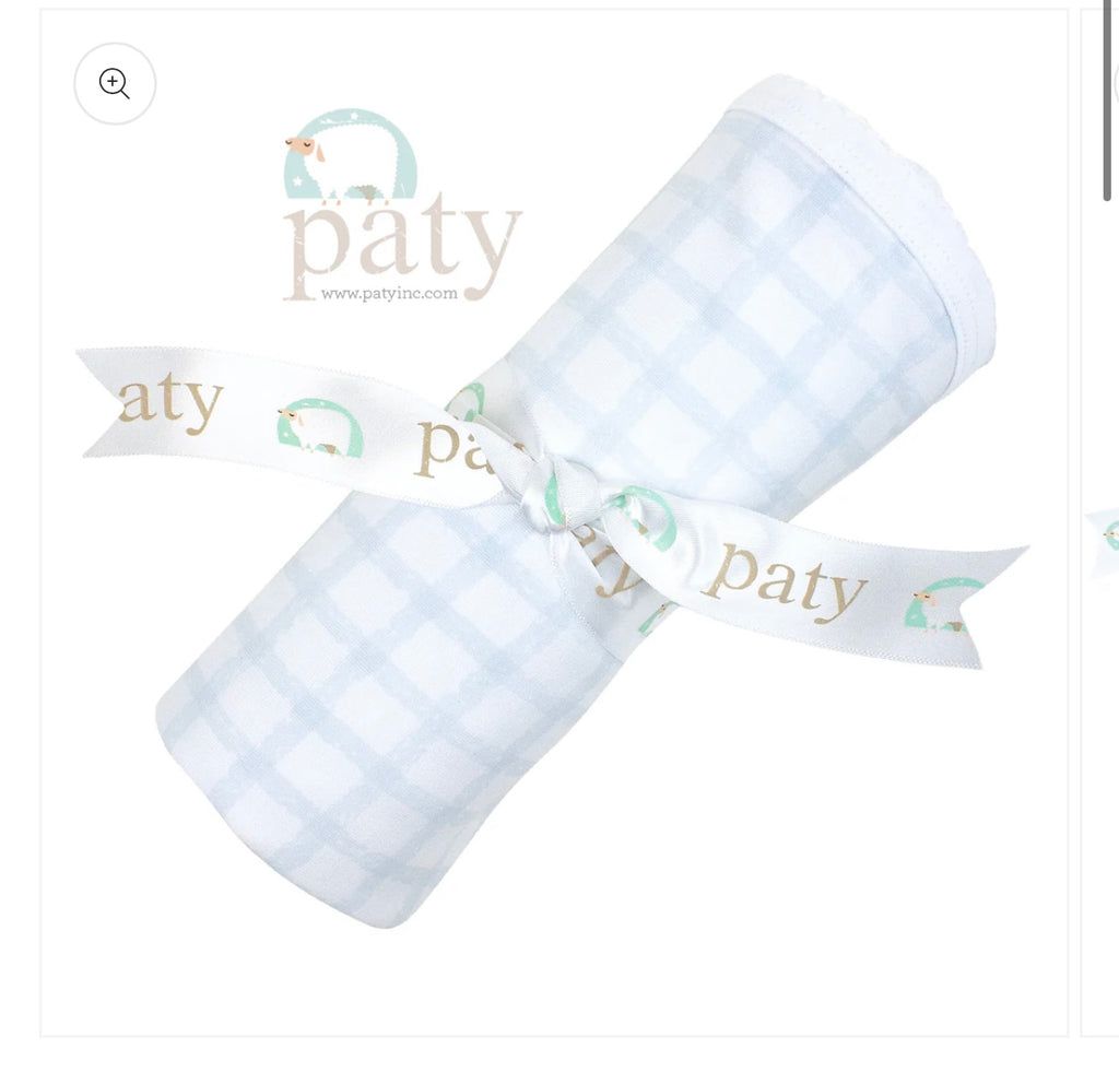 Paty blue checkered blanket