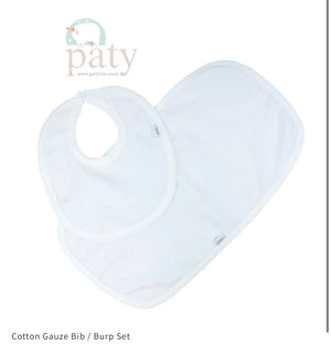 Paty cotton bib and burp set