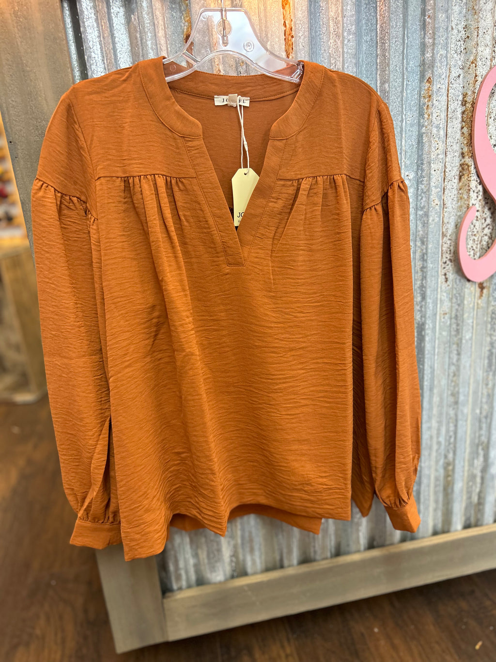 Jodifl burnt orange silk top