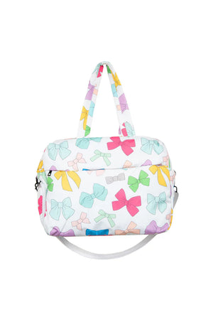 MULTICOLORED COQUETTE BOWS DUFFEL WEEKENDER FOR WOMEN