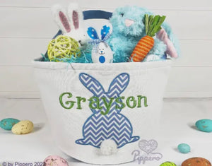 Blue chevron Easter basket