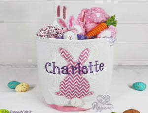 Pink chevron Easter basket