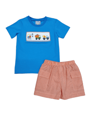 Boy construction shorts set