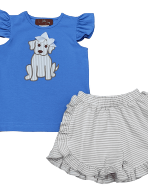 Girl puppy shorts set