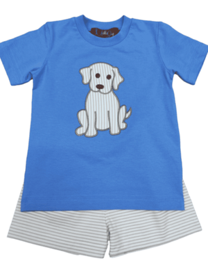 Boy puppy shorts set