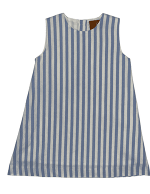 Blue and white stripe dress