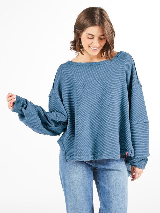 Simply Southern Sabrina Pullover Dark Blue