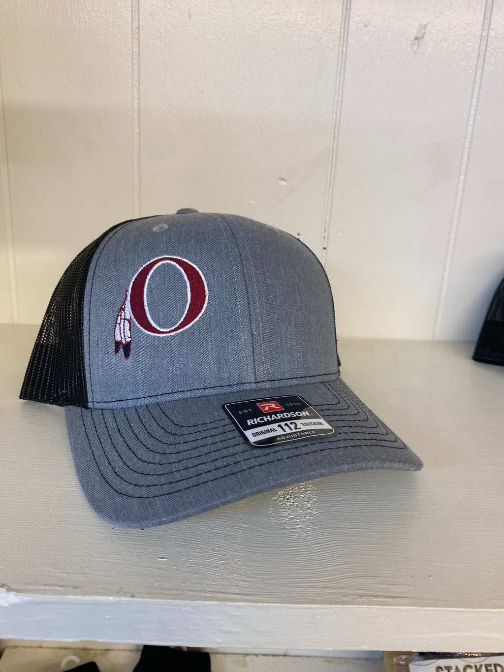 Oneonta Redskins Richardson 112 Hat - Grey with Black mesh