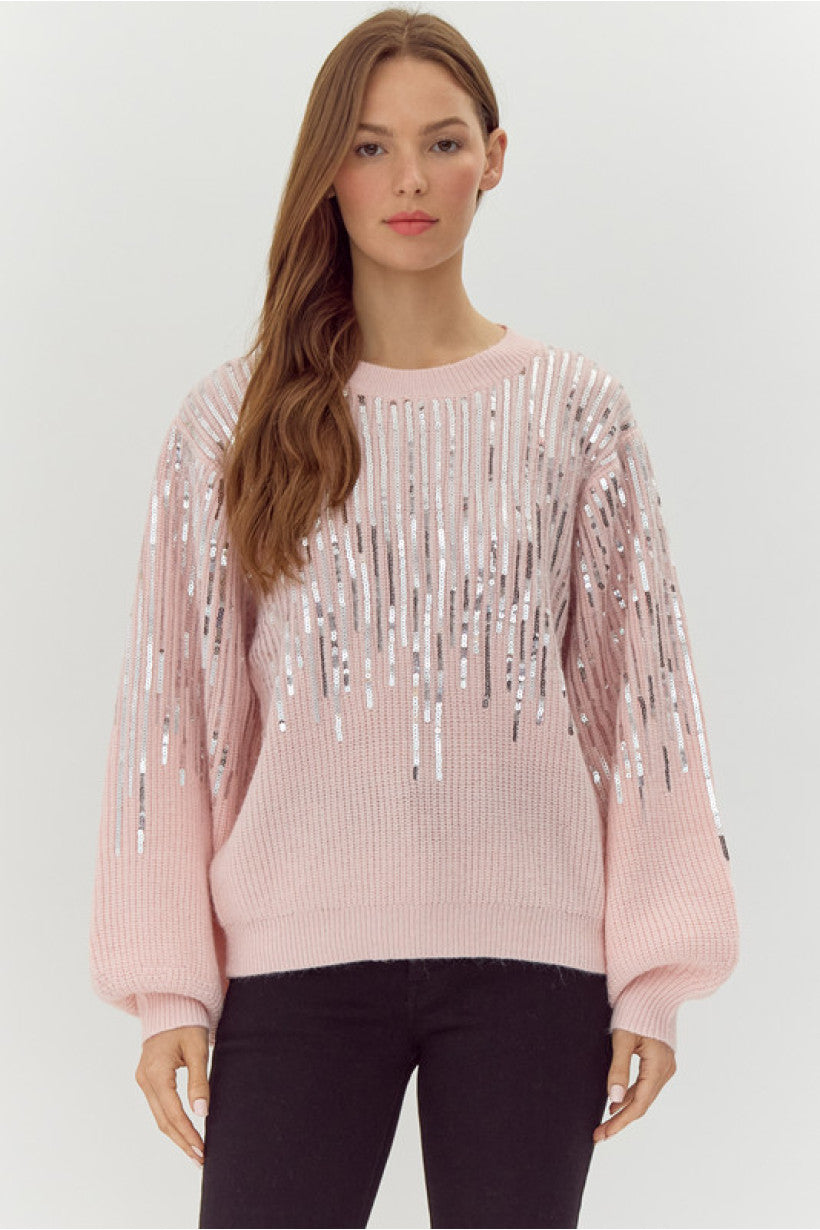 Jodifl pink sequin sweater