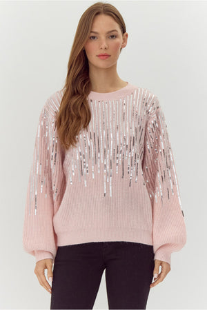 Jodifl pink sequin sweater