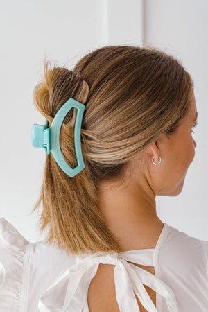 Open Totally Turquoise Large Hair Clip - Teleties