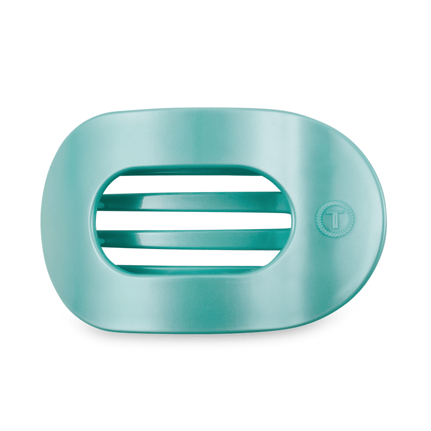 Totally Turquoise Large Flat Round Hair Clip - Teleties