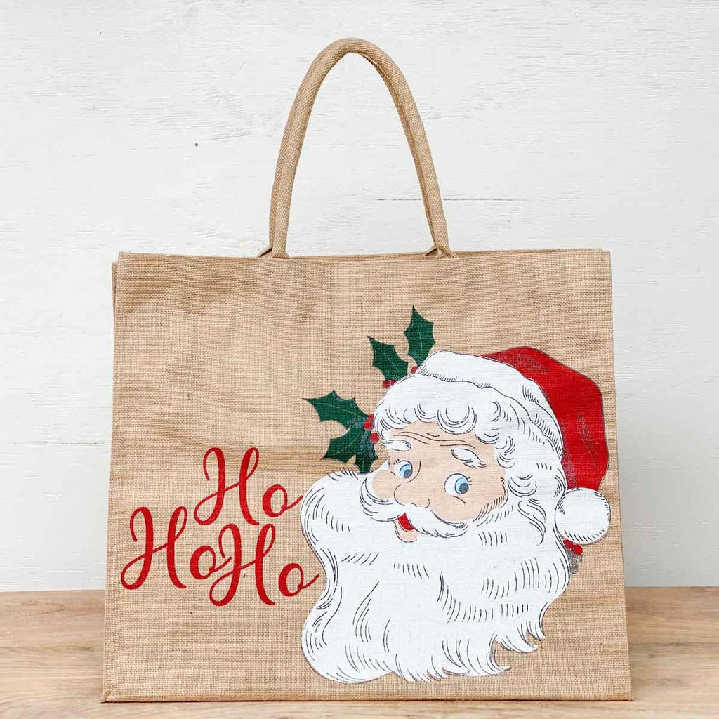 Ho Ho Ho Vintage Santa Carryall Tote