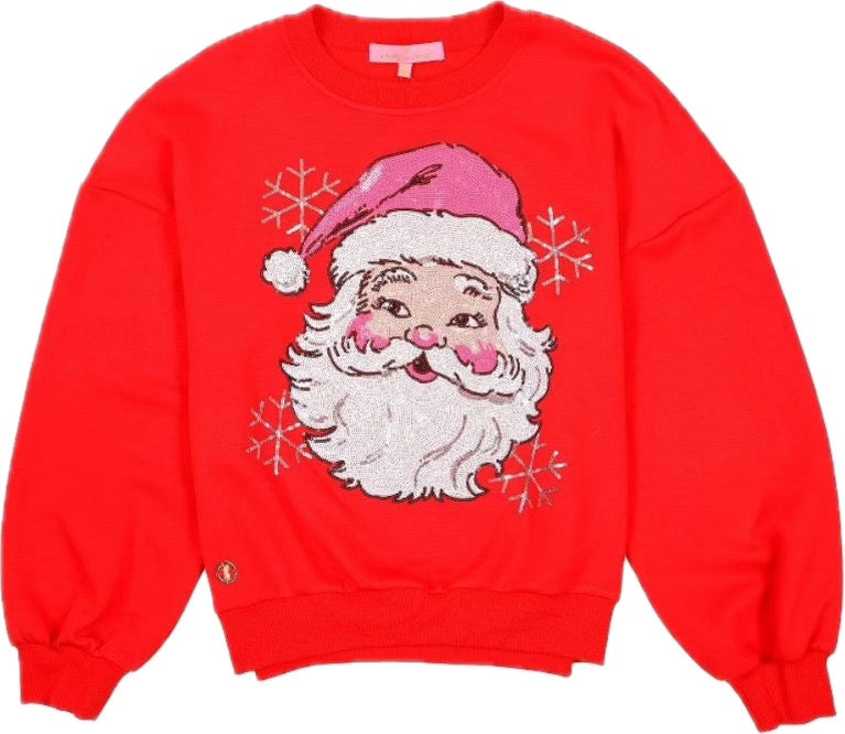 Sequin Santa Crewneck Sweater