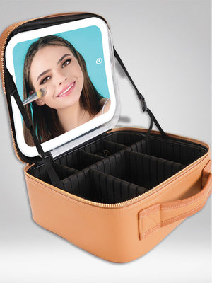 Simply Southern Makeup Travel Case with Mirror LED Light - Chai