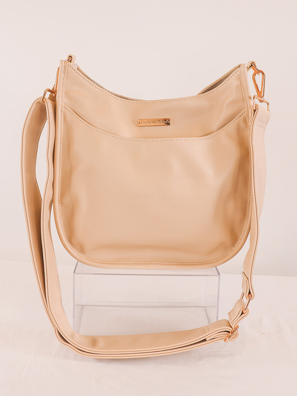 Simply Southern Leather Crossbody-cream