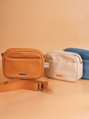 Simply Southern Leather Crossbody purse - Ibza - cream