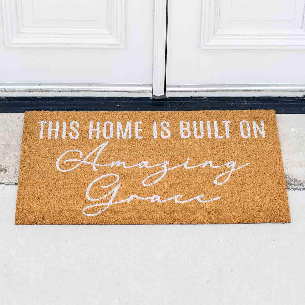 Built on Amazing Grace coir doormat