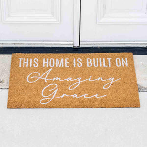 Built on Amazing Grace coir doormat