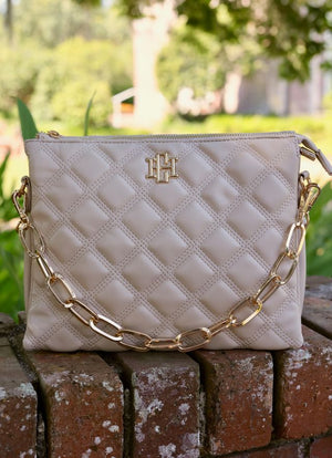 Ariana Crossbody Nude Quilted by Caroline Hill Collection