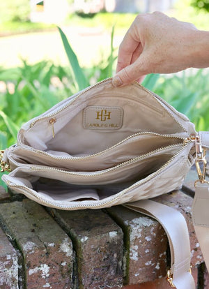 Ariana Crossbody Nude Quilted by Caroline Hill Collection