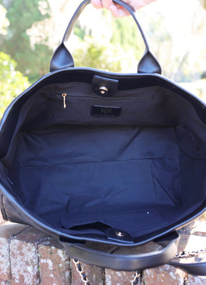 Melissa Tote Bag Black Quilted by Caroline Hill Collection