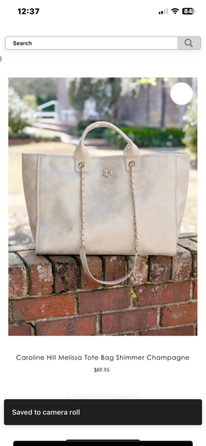 Melissa Tote Bag Shimmer Champagne by Caroline Hill Collection