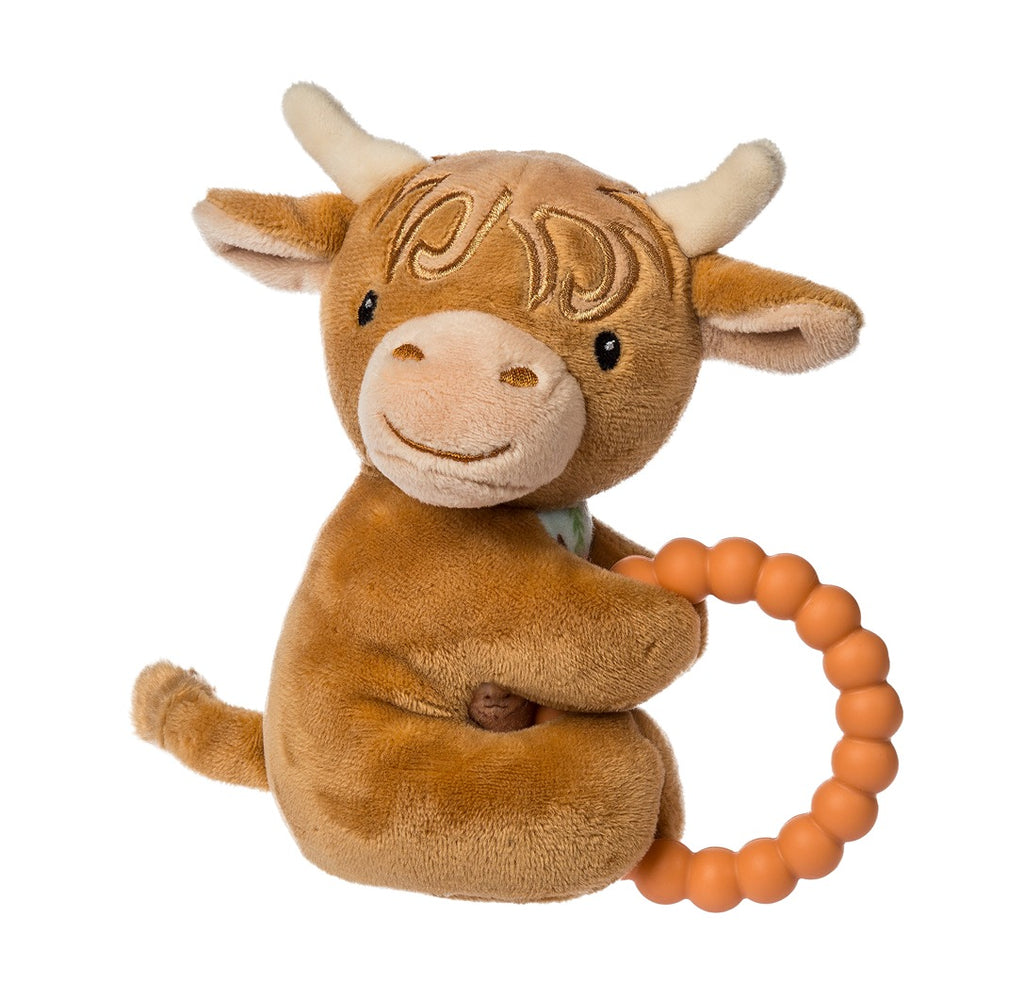 Mary Meyer Hetty Highland Cow Teether Rattle - 6”