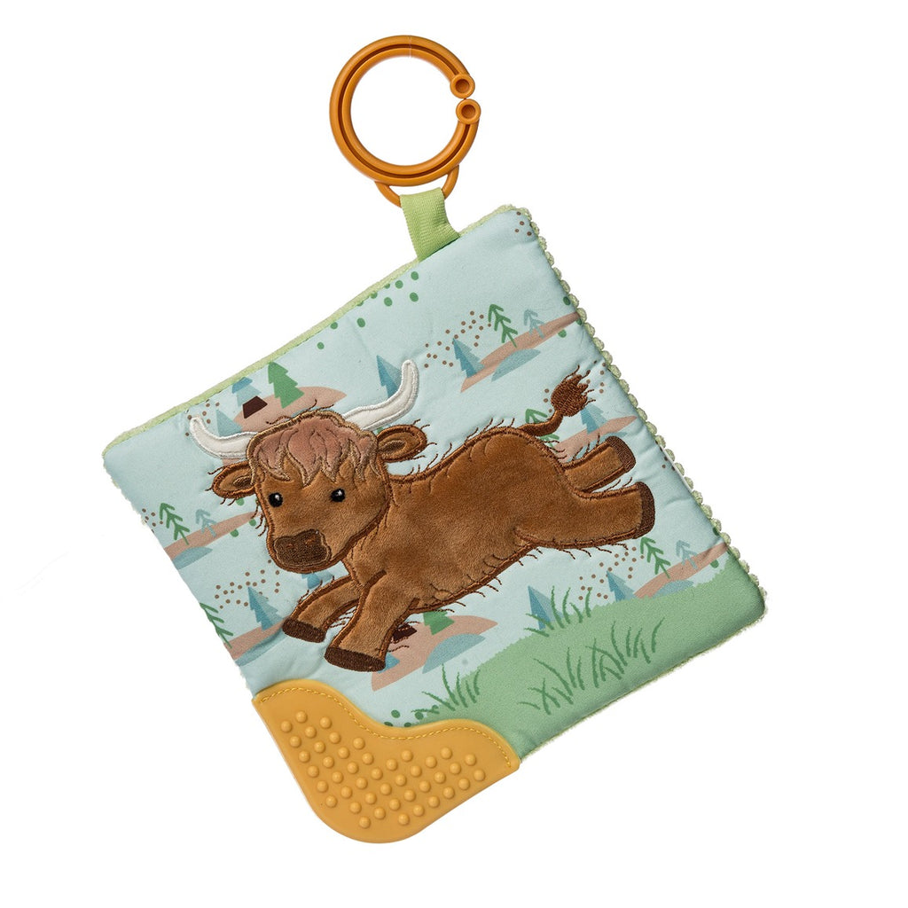 Mary Meyer Hetty Highland Cow Crinkle Teether - 6x6”