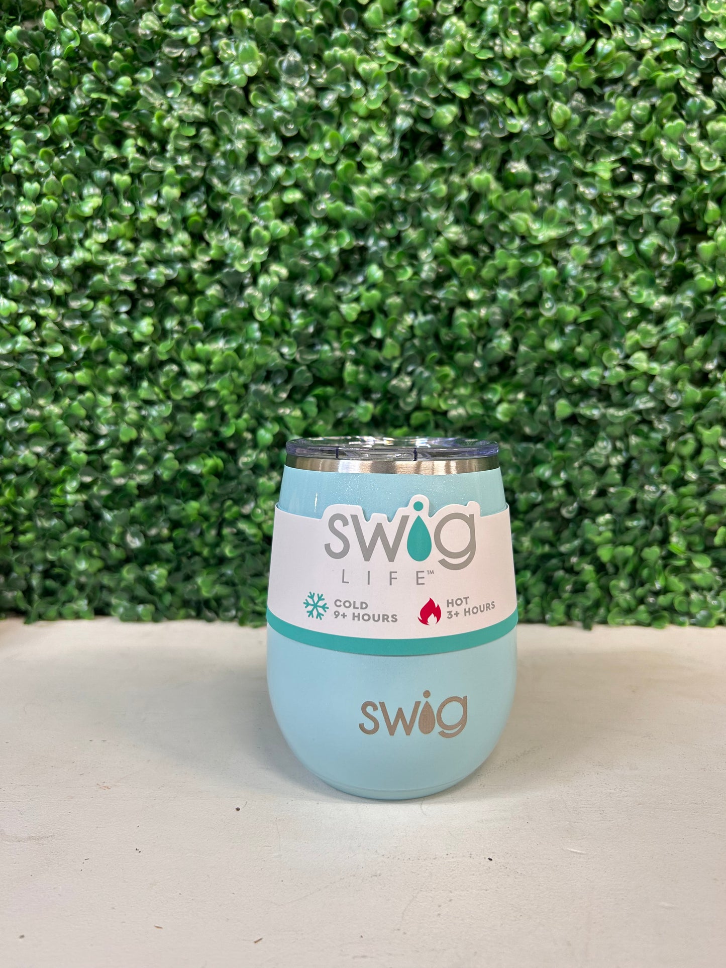Swig Shimmer Aquamarine Stemless Wine Cup