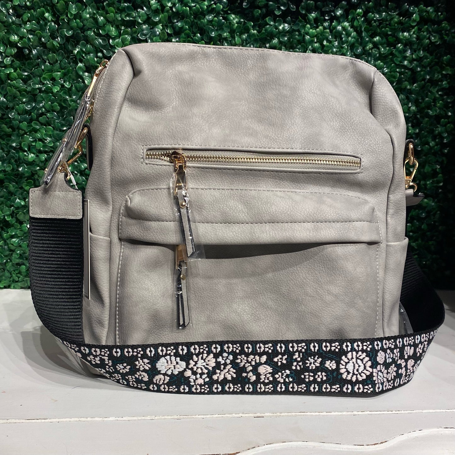 Jen & Co Light Grey Backpack Purse