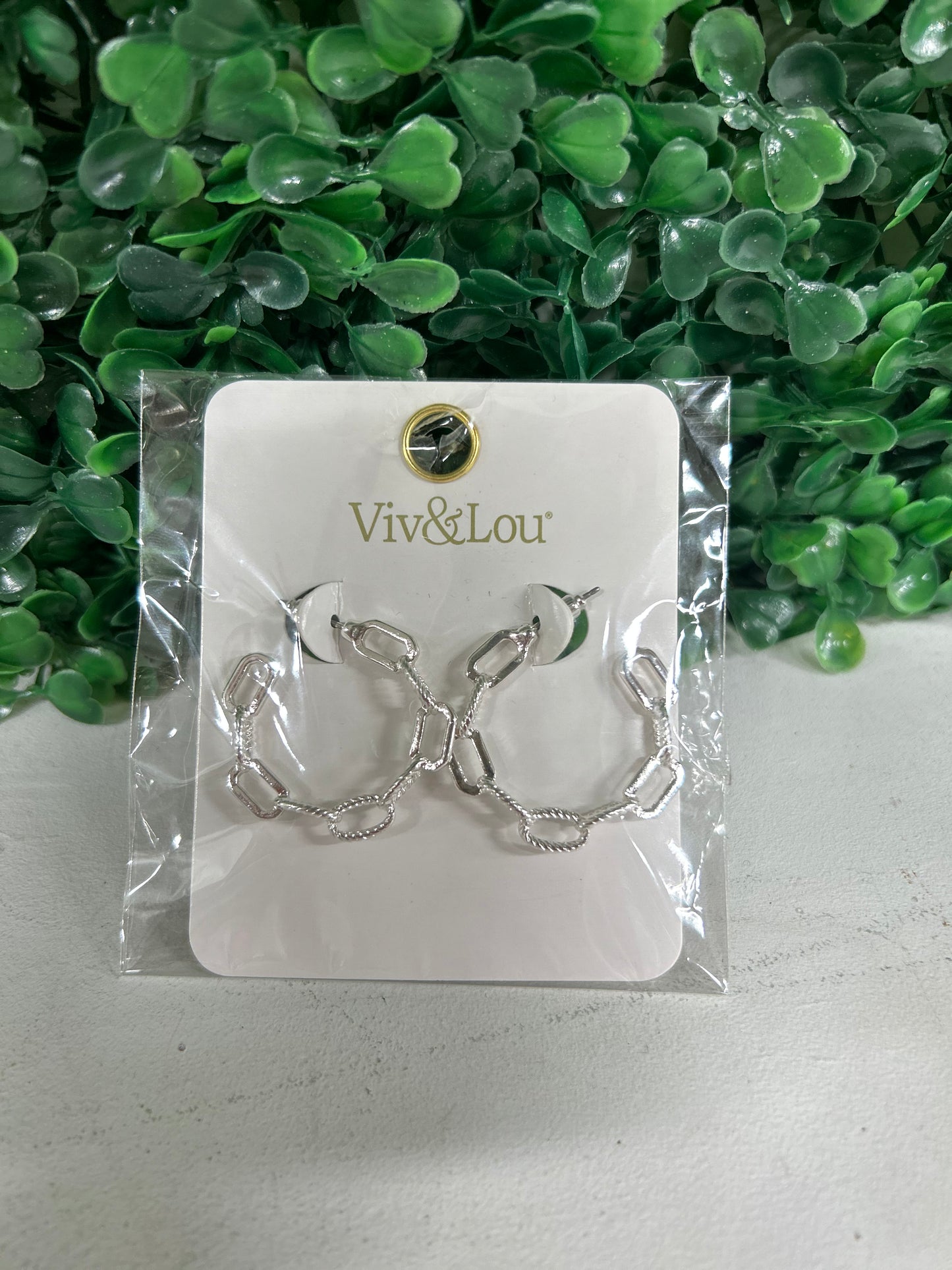Silver chain earrings