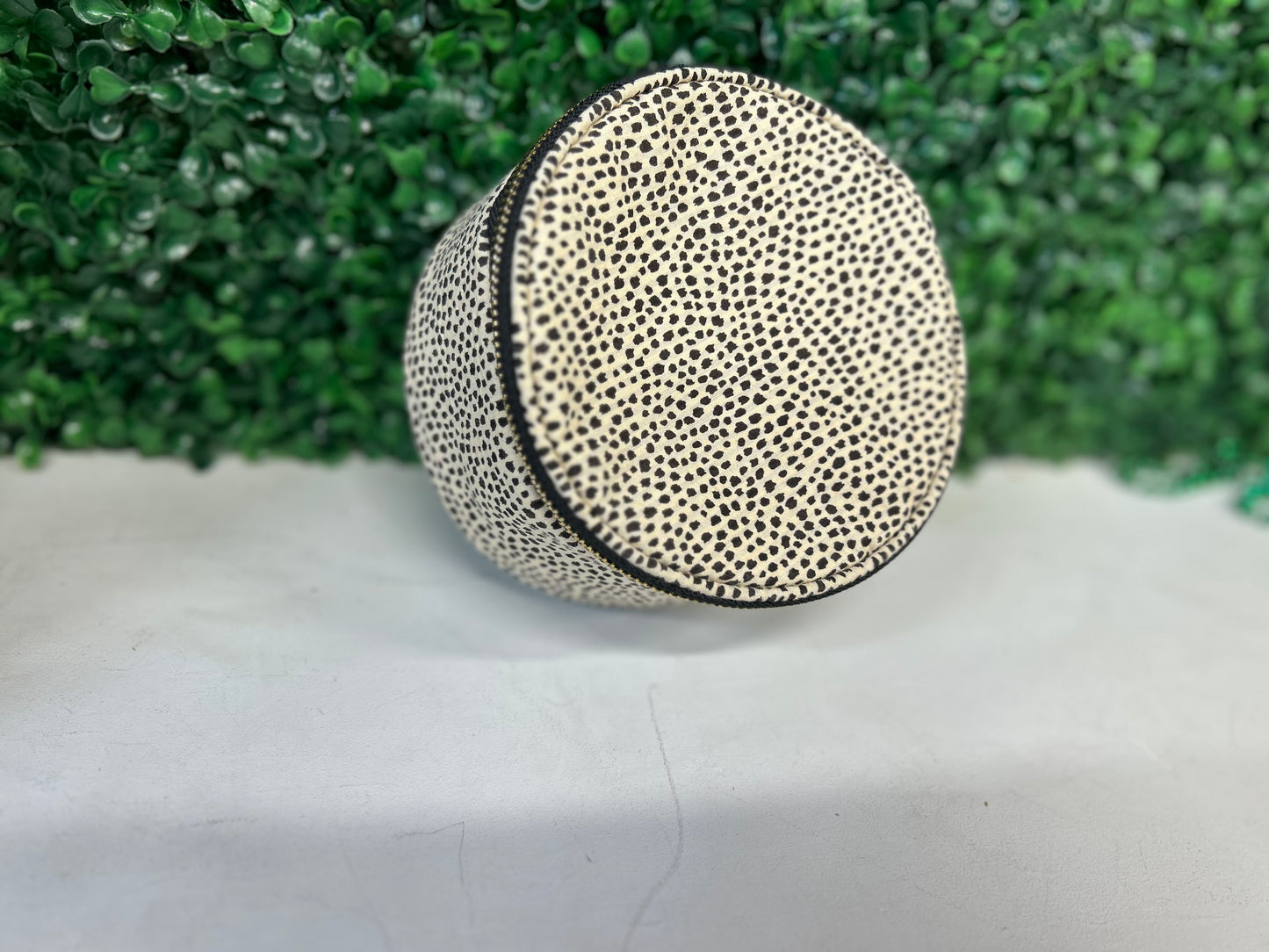 Cheetah Seersucker Button Bag