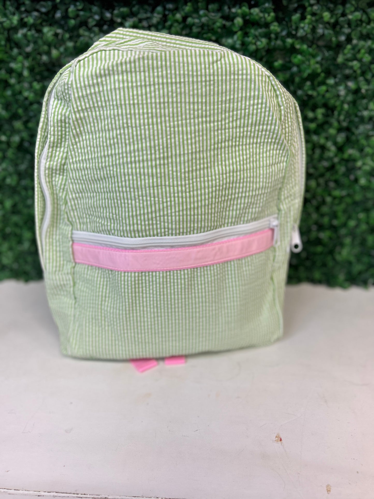 Sweet Pea Seersucker Backpack